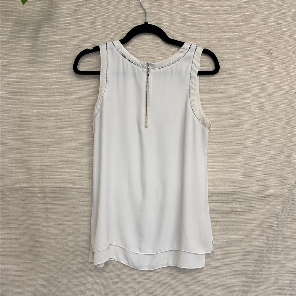 White House Black Market Ivory Sleeveless Blouse - Picture 3 of 3